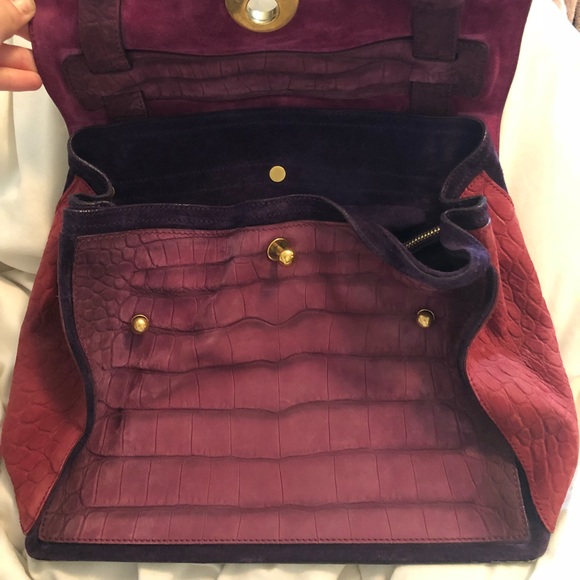 YSL muse two croc embossed satchel - Picture 6 of 8